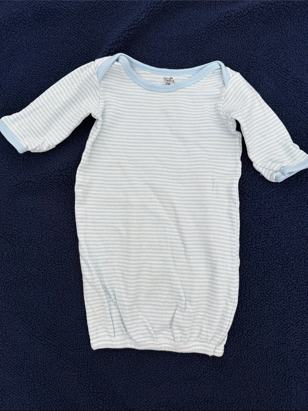 Naturę Baby Blue & Cream Tee Bodysuit Set - 3 Pack
